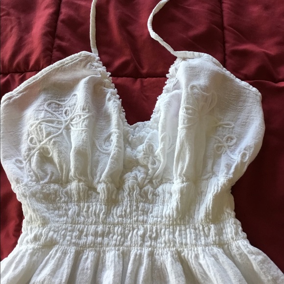 WHITE LINEN DRESS - Picture 3 of 4